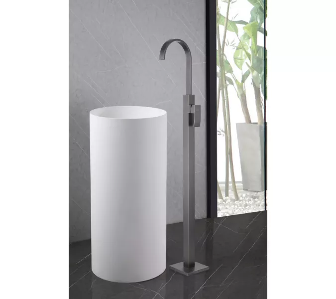 Смеситель ABBER Wasserfall AF8640NG напольный для раковины, никель, Выбрать цвет: Никель, изображение 2