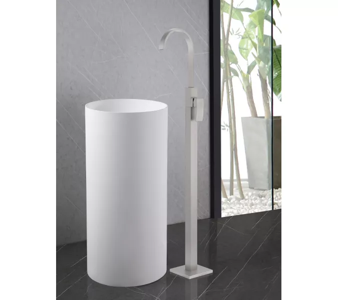 Смеситель ABBER Wasserfall AF8640SP напольный для раковины, сатин, Выбрать цвет: Сатин, изображение 2