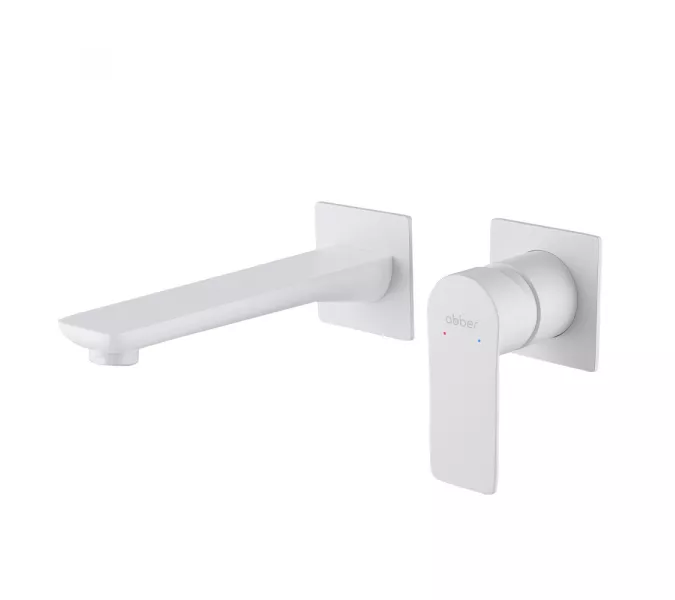 Смеситель ABBER Weiss Insel AF8082FW для раковины скрытого монтажа, белый матовый, Выбрать цвет: Белый матовый
