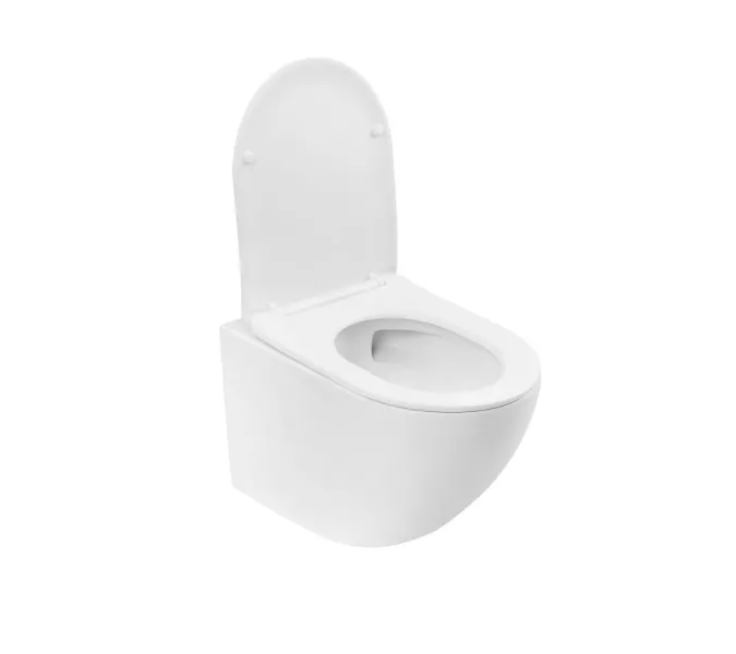 Унитаз ABBER Bequem AC1100TMW подвесной белый матовый, безободковый, смыв торнадо, Выбрать цвет: Белый, изображение 3