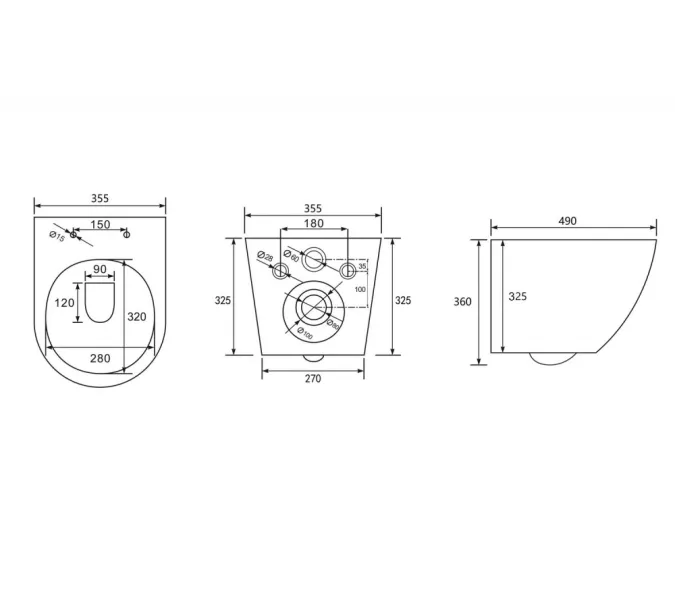Унитаз ABBER Bequem AC1100TMW подвесной белый матовый, безободковый, смыв торнадо, Выбрать цвет: Белый, изображение 9