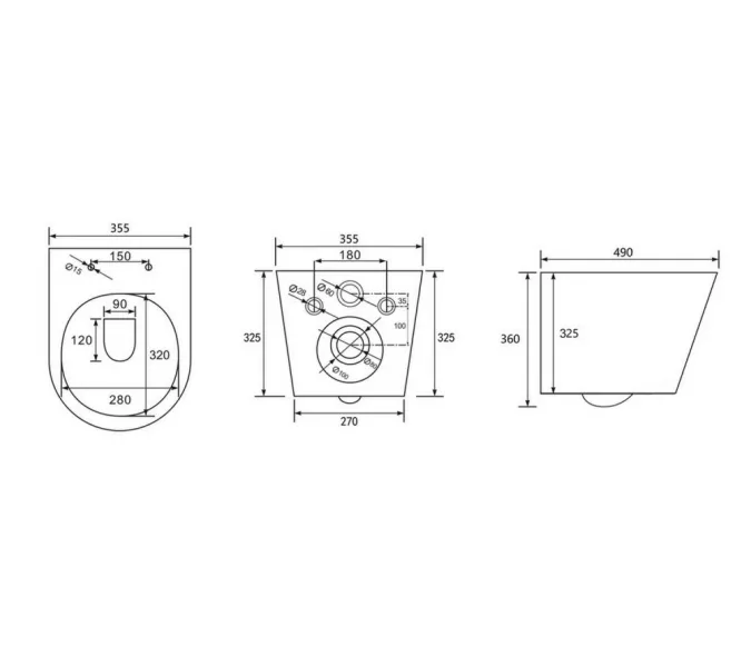 Унитаз ABBER Bequem AC1102TMB подвесной черный матовый, безободковый, смыв торнадо, Выбрать цвет: Черный, изображение 8