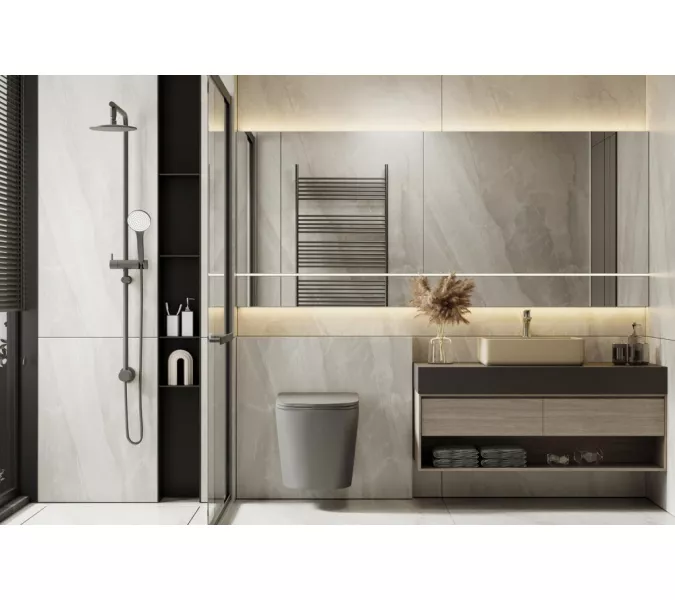 Унитаз ABBER Bequem AC1102TMG подвесной серый матовый, безободковый, смыв торнадо, Выбрать цвет: серый, изображение 6