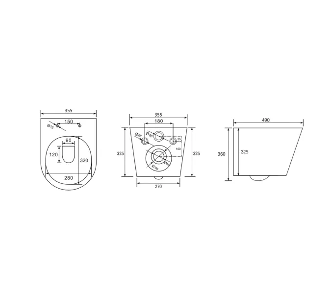Унитаз ABBER Bequem AC1102TMG подвесной серый матовый, безободковый, смыв торнадо, Выбрать цвет: серый, изображение 9