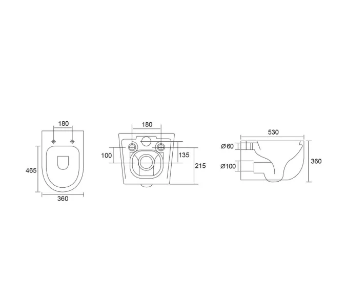 Унитаз ABBER Bequem AC1104TN подвесной белый, безободковый, смыв торнадо, изображение 5