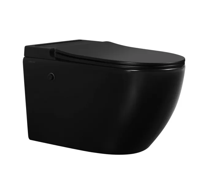 Унитаз ABBER Bequem AC1108PMB подвесной черный матовый с импульсным смывом, изображение 2