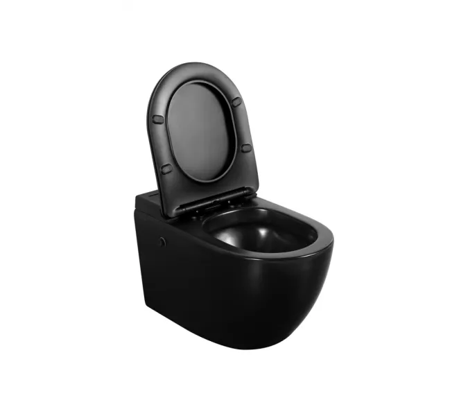 Унитаз ABBER Bequem AC1108PMB подвесной черный матовый с импульсным смывом, изображение 3