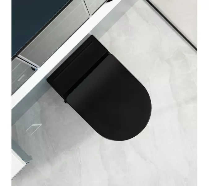 Унитаз ABBER Bequem AC1108PMB подвесной черный матовый с импульсным смывом, изображение 7