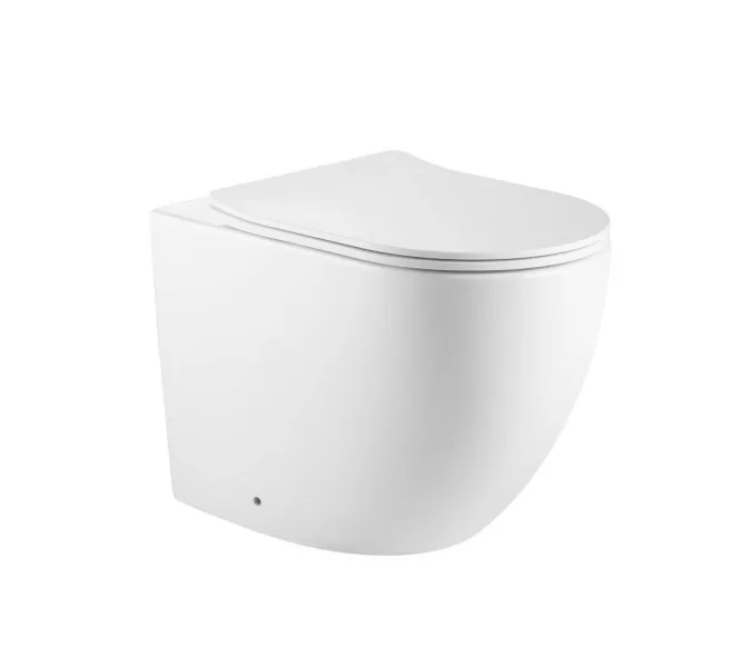 Унитаз ABBER Bequem AC1111TMW приставной белый матовый, безободковый, смыв торнадо, Выбрать цвет: Белый