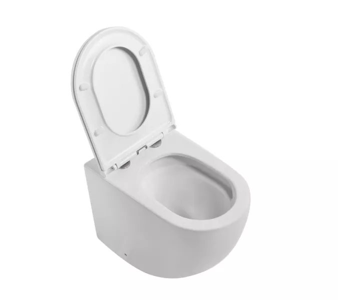 Унитаз ABBER Bequem AC1111TMW приставной белый матовый, безободковый, смыв торнадо, Выбрать цвет: Белый, изображение 2