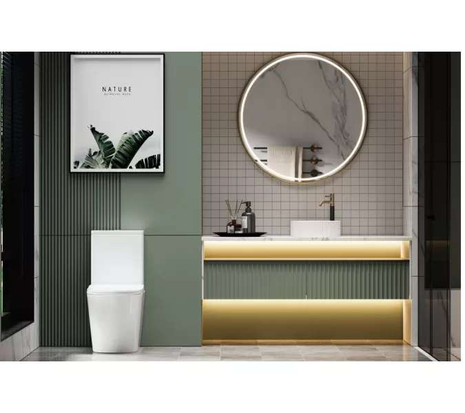 Унитаз ABBER Bequem AC1112T компакт белый, безободковый, смыв торнадо, изображение 3