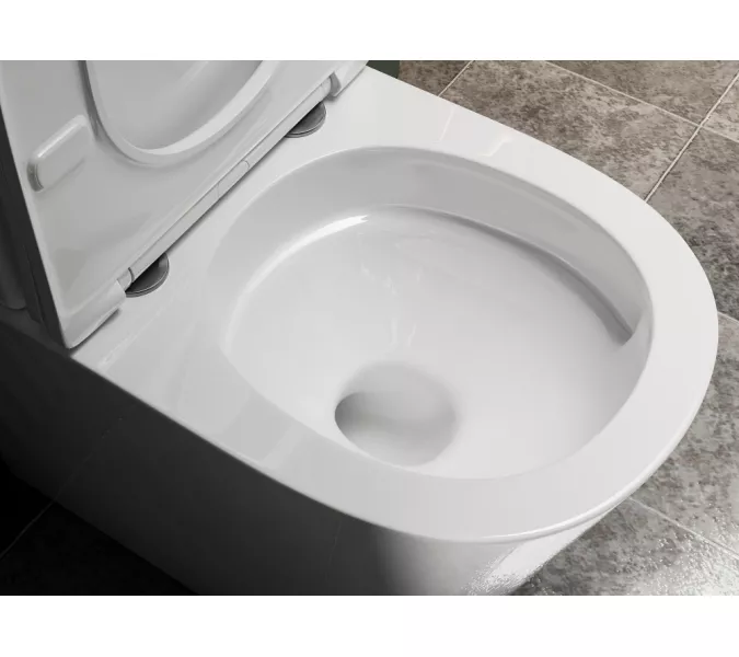 Унитаз ABBER Bequem AC1112T компакт белый, безободковый, смыв торнадо, изображение 4