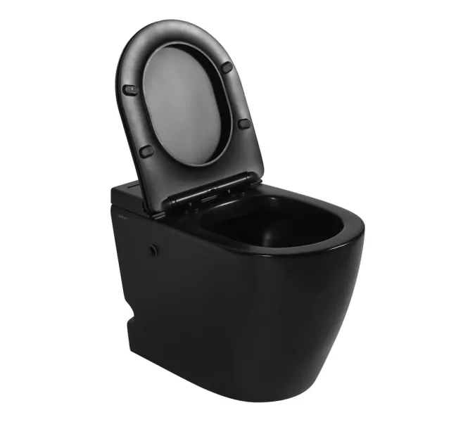 Унитаз ABBER Bequem AC1115PMB приставной черный матовый с импульсным смывом, изображение 3