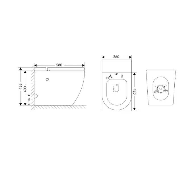 Унитаз ABBER Bequem AC1115PMB приставной черный матовый с импульсным смывом, изображение 4