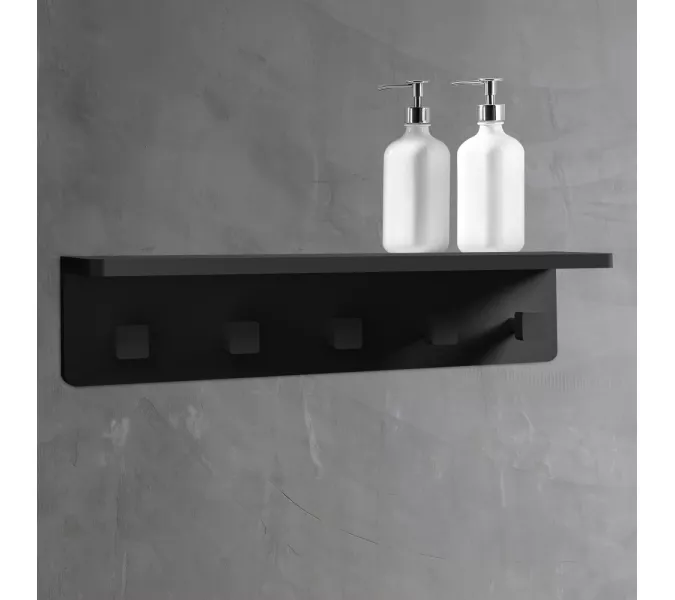 Вешалка с полкой ABBER Stein AS1651MB черная матовая