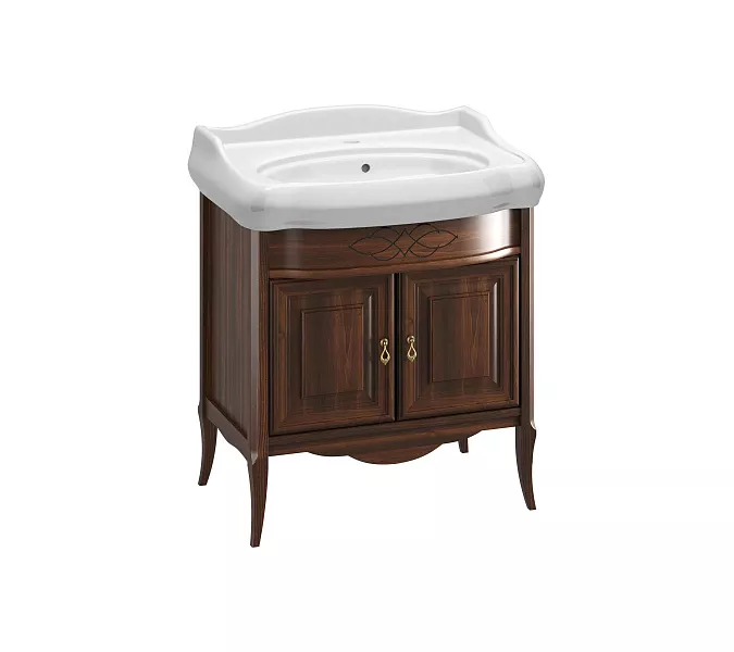 Тумба с раковиной OPADIRIS Лоренцо-60/80/100 светлый орех, Выбрать цвет: Светлый орех, Выбрать размер: 80