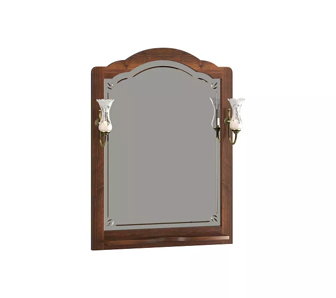 Зеркало OPADIRIS со светильниками Лоренцо- 60/80/100  Светлый орех, Выбрать цвет: Светлый орех, Выбрать размер: 80