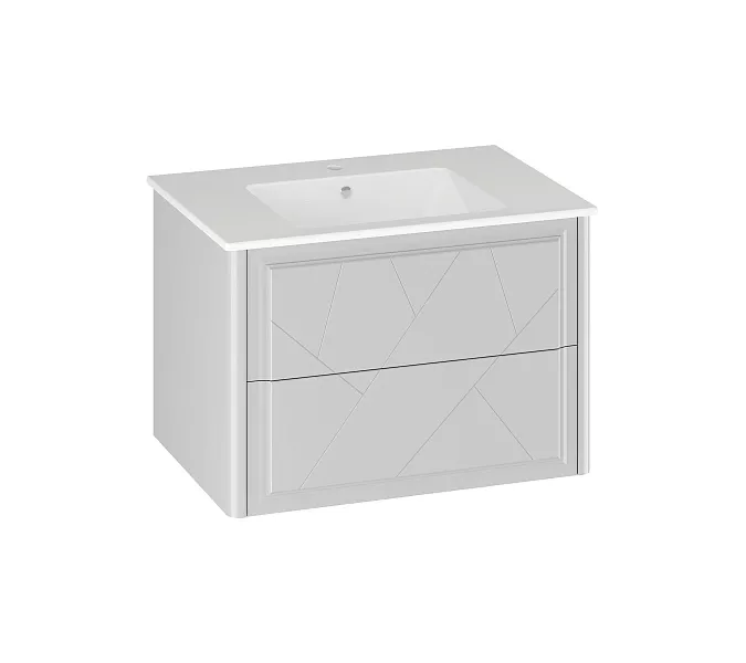 Тумба с раковиной  OPADIRIS Луиджи белый, Выбрать цвет: Белый, Выбрать размер: 70