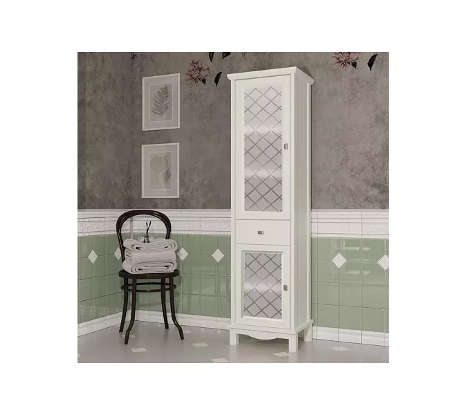 Пенал напольный OPADIRIS Омега  слон.кость, Выбрать цвет: Слоновая кость, Ориентация: Левая