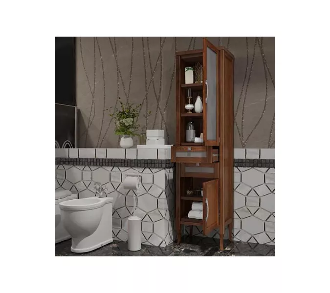 Пенал одностворчатый правый OPADIRIS  Мираж  светлый орех, Ориентация: Правая, Выбрать цвет: Светлый орех, изображение 2