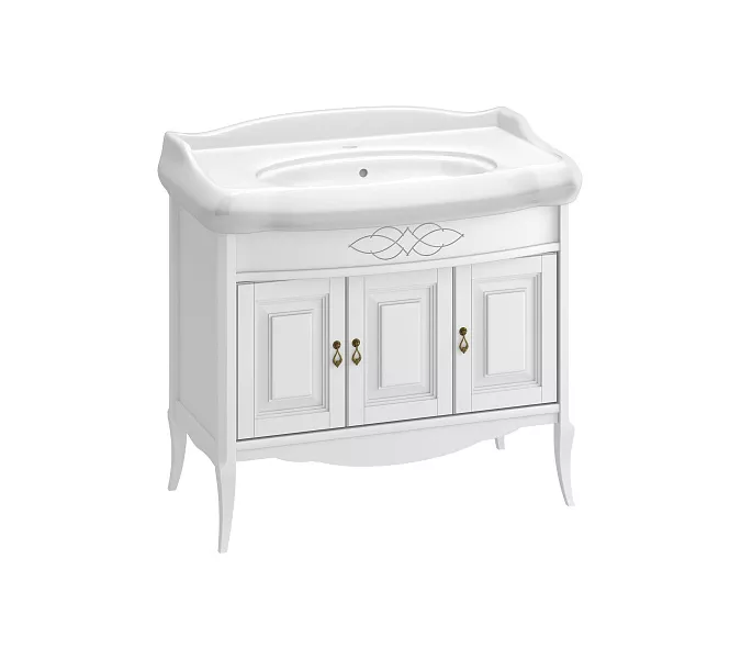 Тумба с раковиной OPADIRIS Лоренцо-60/80/100  белый, Выбрать цвет: Белый, Выбрать размер: 100