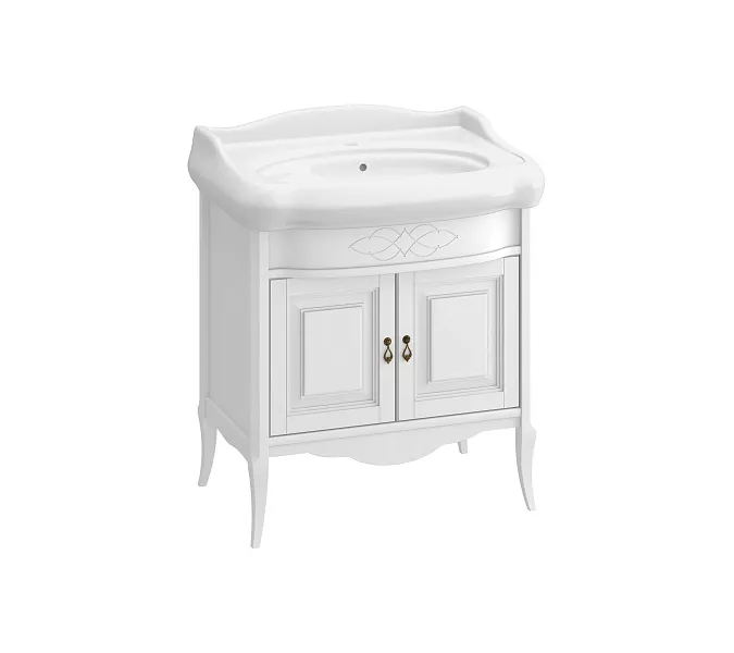 Тумба с раковиной OPADIRIS Лоренцо-60/80/100  белый, Выбрать цвет: Белый, Выбрать размер: 80