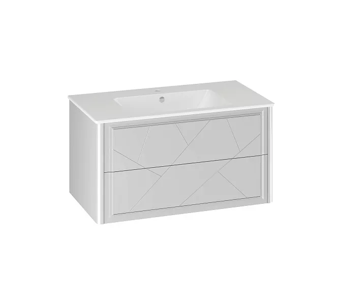 Тумба с раковиной  OPADIRIS Луиджи серый, Выбрать цвет: Серый, Выбрать размер: 90