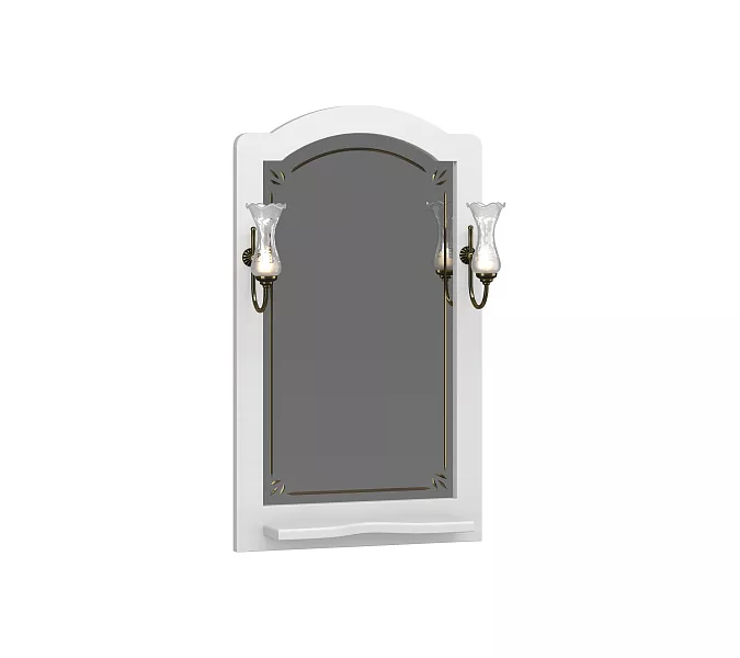 Зеркало OPADIRIS со светильниками  Лоренцо 60/80/100 Белый матовый, Выбрать цвет: Белый, Выбрать размер: 60