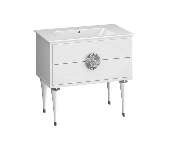 Тумба с раковиной напольная  OPADIRIS Ибица-90 Белый/Хром, Выбрать размер: 90, Выбрать цвет: Белый/хром