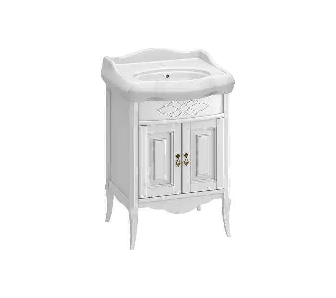 Тумба с раковиной OPADIRIS Лоренцо-60/80/100  белый, Выбрать цвет: Белый, Выбрать размер: 60
