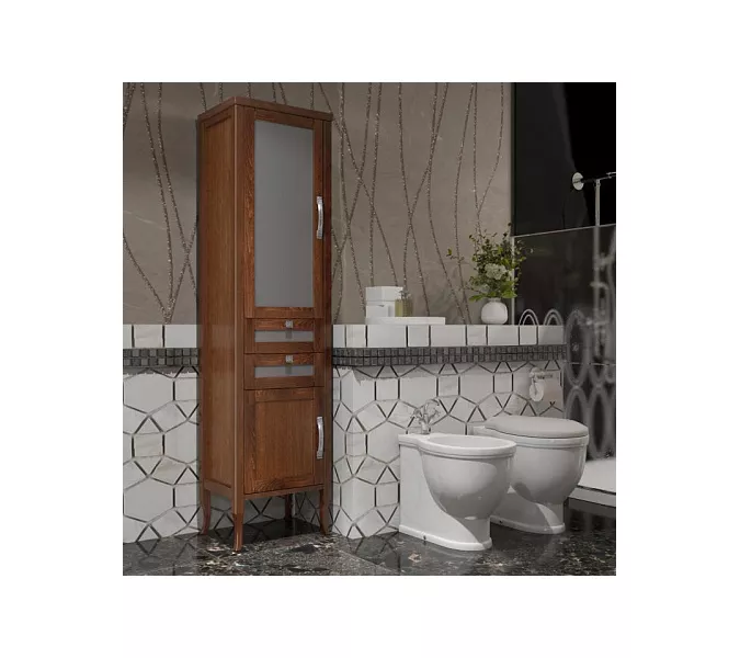 Пенал одностворчатый левый OPADIRIS  Мираж  светлый орех, Ориентация: Левая, Выбрать цвет: Светлый орех