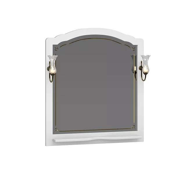 Зеркало OPADIRIS со светильниками  Лоренцо 60/80/100 Белый матовый, Выбрать цвет: Белый, Выбрать размер: 100