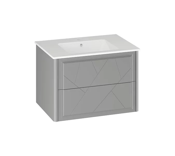 Тумба с раковиной  OPADIRIS Луиджи серый, Выбрать цвет: Серый, Выбрать размер: 70