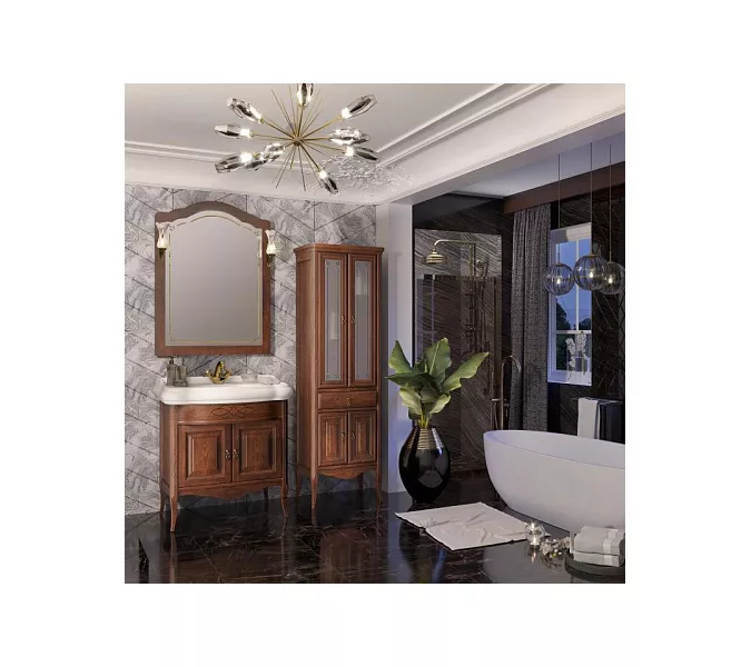 Пенал напольный двустворчатый OPADIRIS Лоренцо светлый орех, Выбрать цвет: Светлый орех, изображение 7