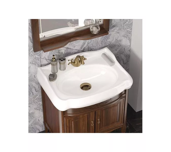 Тумба с раковиной OPADIRIS Лоренцо-60/80/100 светлый орех, Выбрать цвет: Светлый орех, Выбрать размер: 80, изображение 4