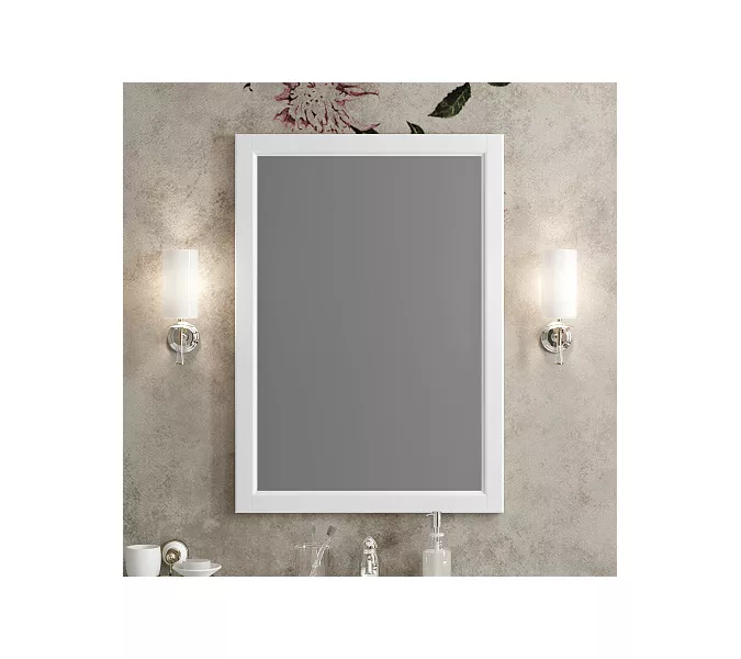 Зеркало OPADIRIS Омега белый матовый, Выбрать цвет: Белый матовый, Выбрать размер: 65, изображение 2