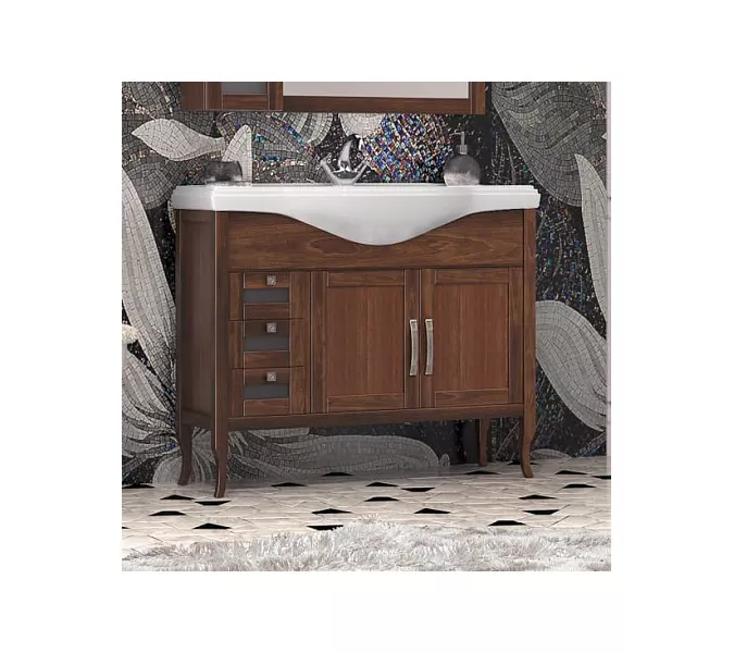 Тумбы с раковиной OPADIRIS Мираж  светлый орех/серебро, Выбрать цвет: Светлый орех, Выбрать размер: 100, изображение 2