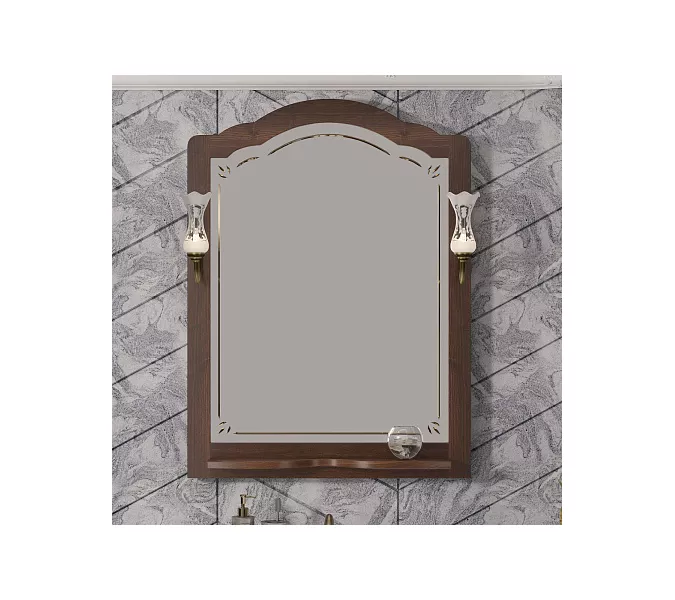 Зеркало OPADIRIS со светильниками Лоренцо- 60/80/100  Светлый орех, Выбрать цвет: Светлый орех, Выбрать размер: 80, изображение 3