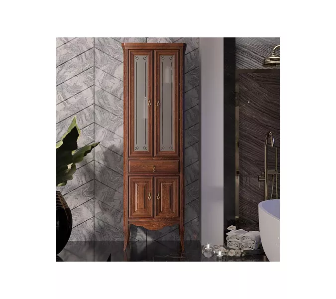 Пенал напольный двустворчатый OPADIRIS Лоренцо светлый орех, Выбрать цвет: Светлый орех, изображение 2