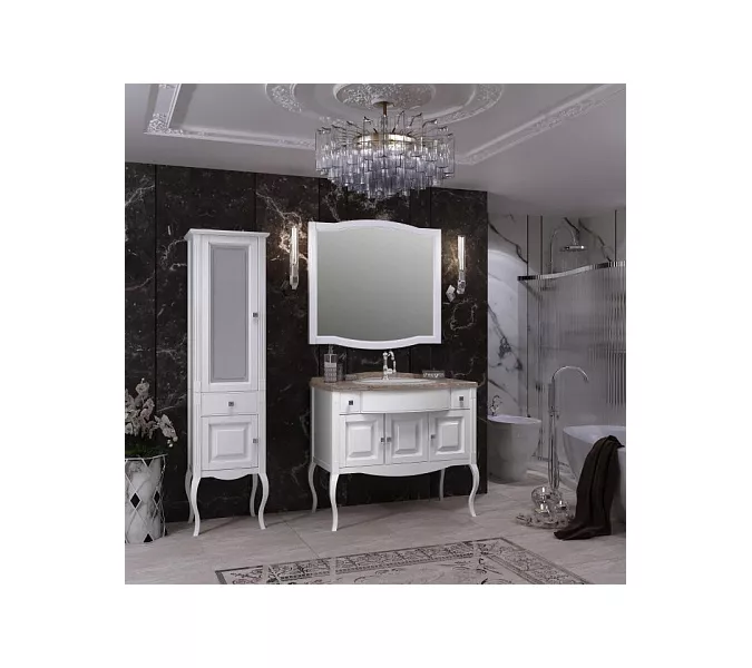 Зеркало Opadiris Лаура, Выбрать размер: 100, Выбрать цвет: Белый/хром, изображение 3