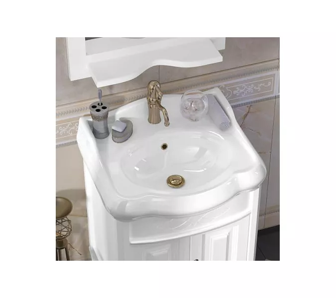 Тумба с раковиной OPADIRIS Лоренцо-60/80/100  белый, Выбрать цвет: Белый, Выбрать размер: 60, изображение 4