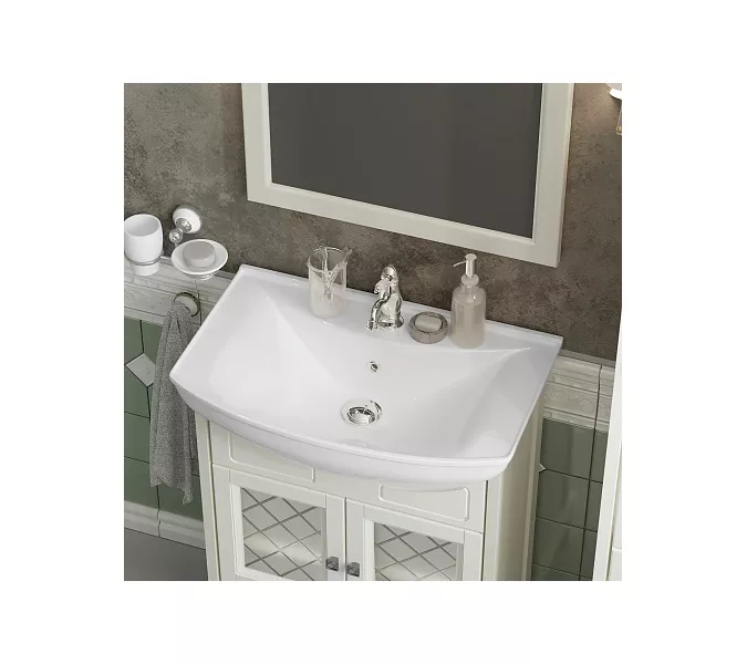 Тумба с раковиной OPADIRIS  Омега  слон.кость, Выбрать цвет: Слоновая кость, Выбрать размер: 65, изображение 5