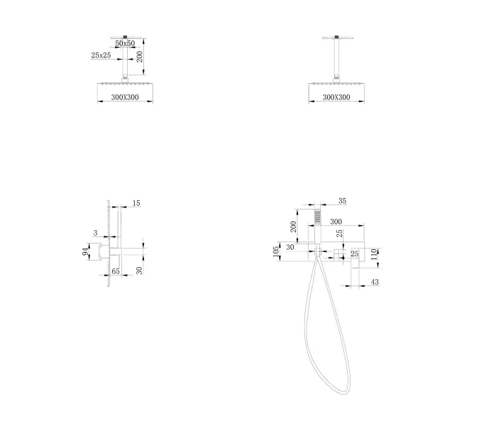 Душевая система ABBER Daheim AF8221NG скрытого монтажа без излива, никель, Выбрать цвет: Никель, изображение 3