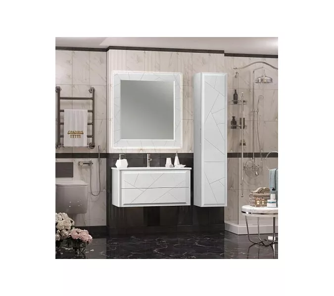 Зеркало OPADIRIS Луиджи  белый, Выбрать цвет: Белый, Выбрать размер: 100, изображение 3