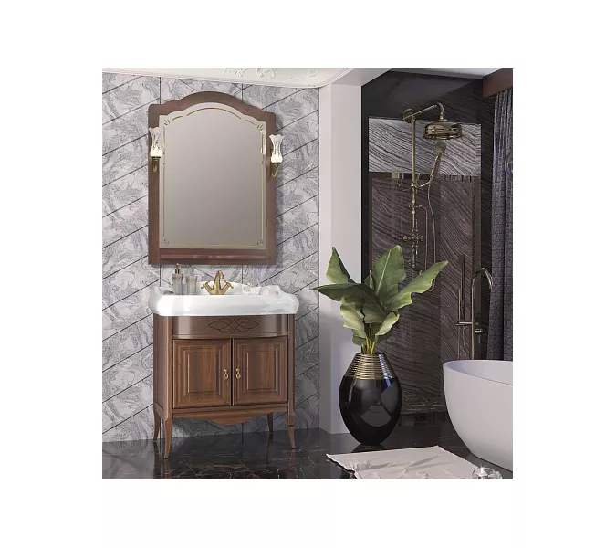 Зеркало OPADIRIS со светильниками Лоренцо- 60/80/100  Светлый орех, Выбрать цвет: Светлый орех, Выбрать размер: 80, изображение 4