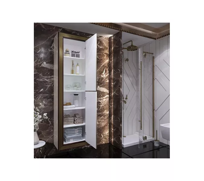 Пенал OPADIRIS Карат Бежевый глянцевый с золотой патиной, универсальный, Выбрать цвет: Золото, изображение 3