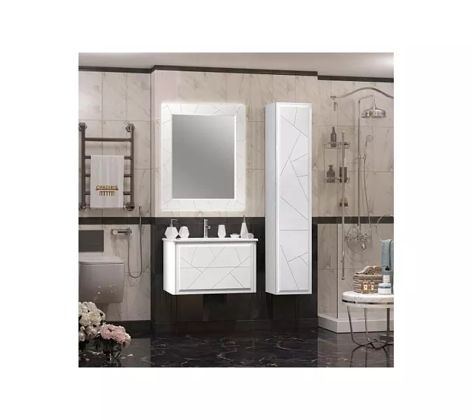 Зеркало OPADIRIS Луиджи  белый, Выбрать цвет: Белый, Выбрать размер: 90, изображение 3