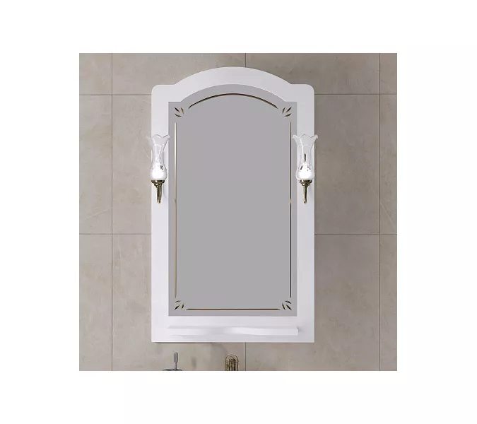 Зеркало OPADIRIS со светильниками  Лоренцо 60/80/100 Белый матовый, Выбрать цвет: Белый, Выбрать размер: 60, изображение 2