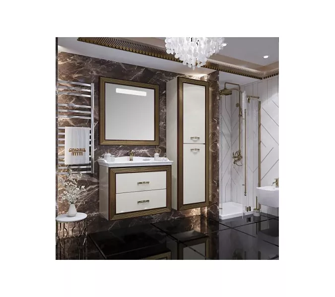 Пенал OPADIRIS Карат Бежевый глянцевый с золотой патиной, универсальный, Выбрать цвет: Золото, изображение 4