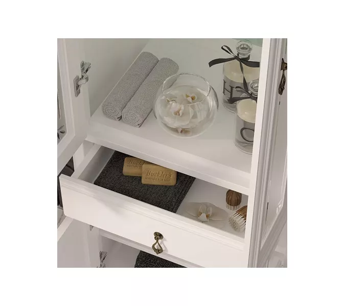 Пенал напольный двустворчатый OPADIRIS Лоренцо белый, Выбрать цвет: Белый, изображение 7